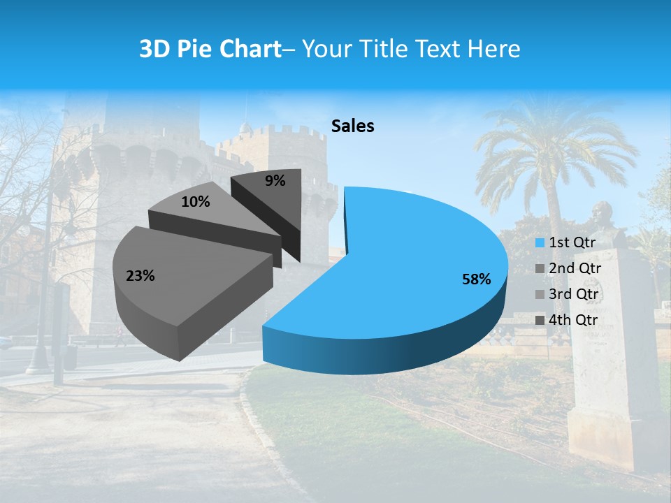 A Castle With A Flag On Top Of It PowerPoint Template