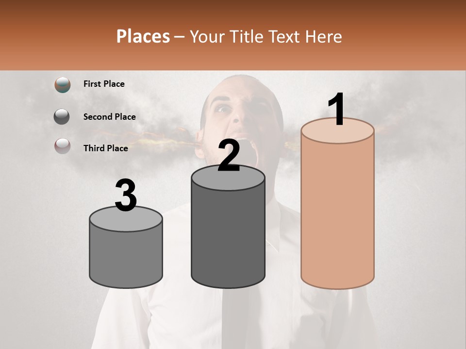 A Man Is Screaming With A Cloud Of Smoke Coming Out Of His Mouth PowerPoint Template