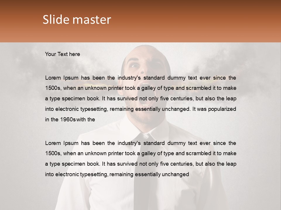 A Man Is Screaming With A Cloud Of Smoke Coming Out Of His Mouth PowerPoint Template