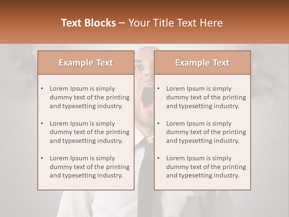 A Man Is Screaming With A Cloud Of Smoke Coming Out Of His Mouth PowerPoint Template