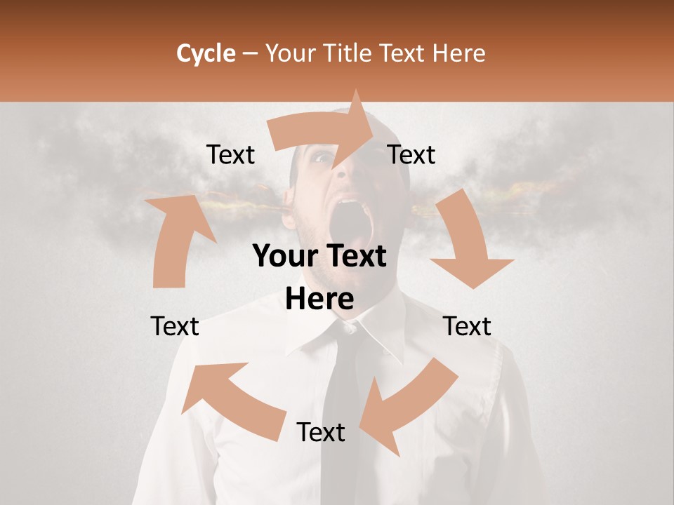 A Man Is Screaming With A Cloud Of Smoke Coming Out Of His Mouth PowerPoint Template