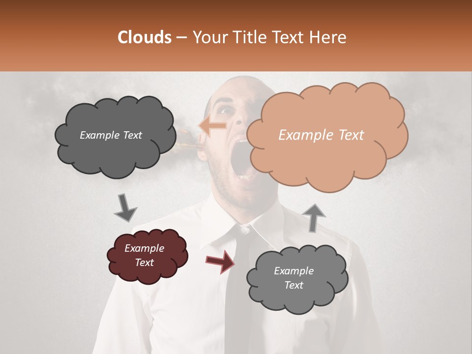 A Man Is Screaming With A Cloud Of Smoke Coming Out Of His Mouth PowerPoint Template