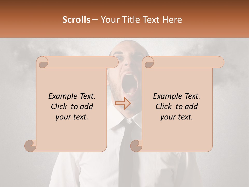A Man Is Screaming With A Cloud Of Smoke Coming Out Of His Mouth PowerPoint Template
