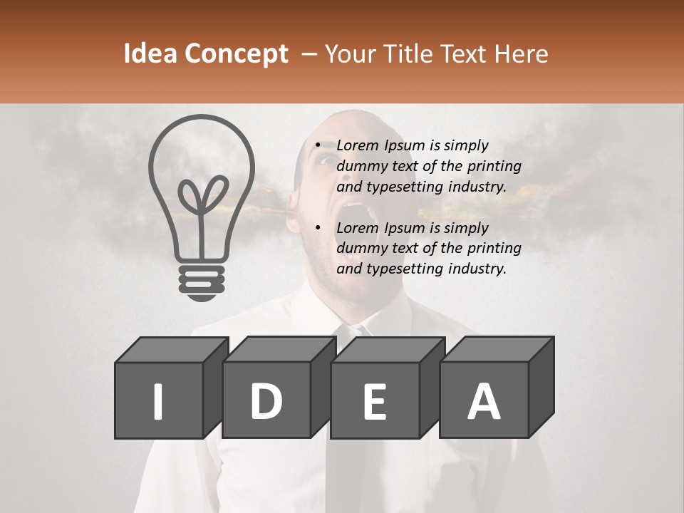 A Man Is Screaming With A Cloud Of Smoke Coming Out Of His Mouth PowerPoint Template
