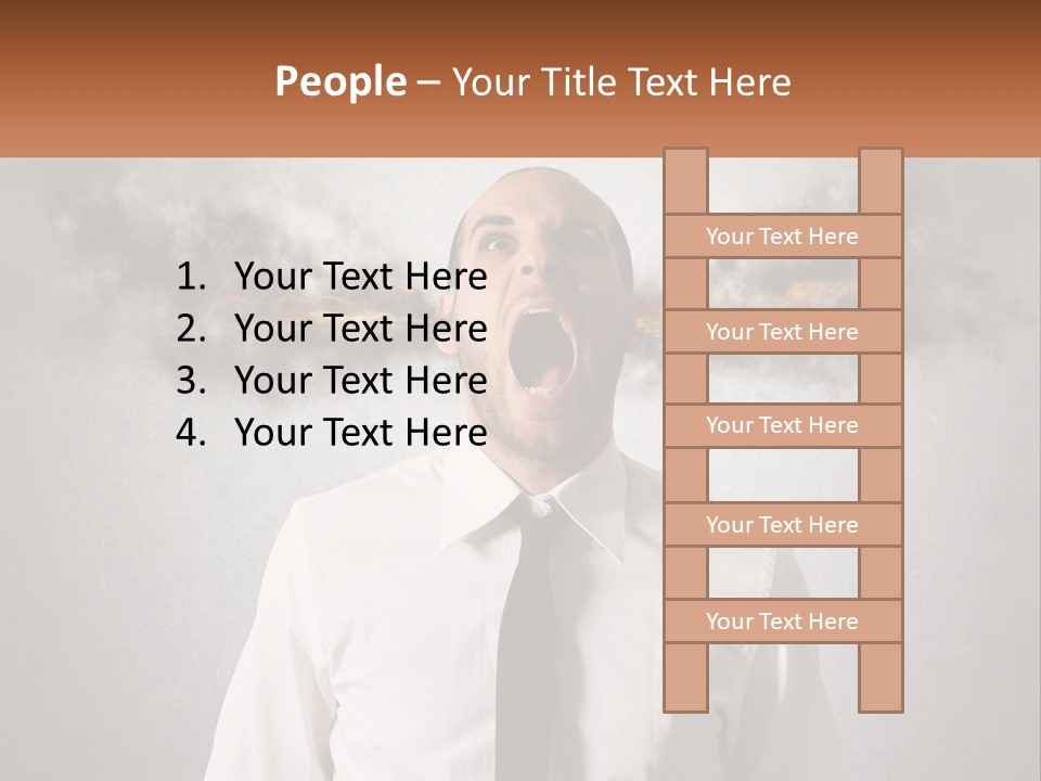 A Man Is Screaming With A Cloud Of Smoke Coming Out Of His Mouth PowerPoint Template