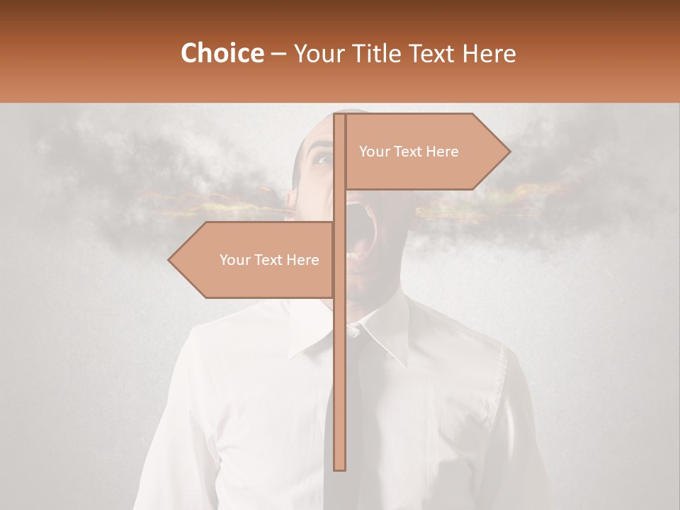 A Man Is Screaming With A Cloud Of Smoke Coming Out Of His Mouth PowerPoint Template