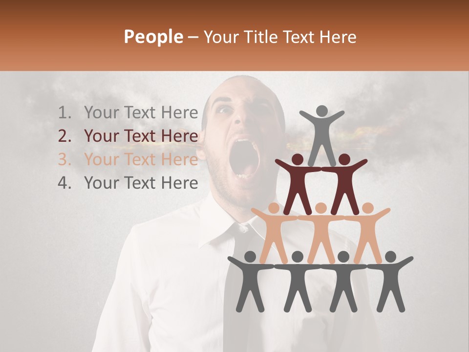 A Man Is Screaming With A Cloud Of Smoke Coming Out Of His Mouth PowerPoint Template