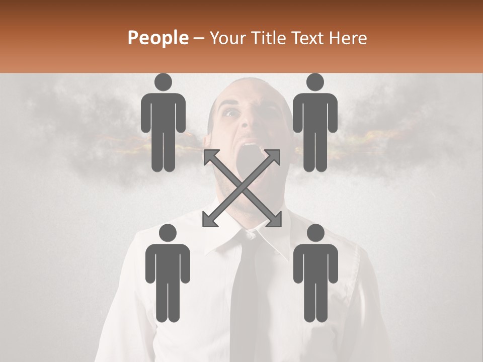 A Man Is Screaming With A Cloud Of Smoke Coming Out Of His Mouth PowerPoint Template
