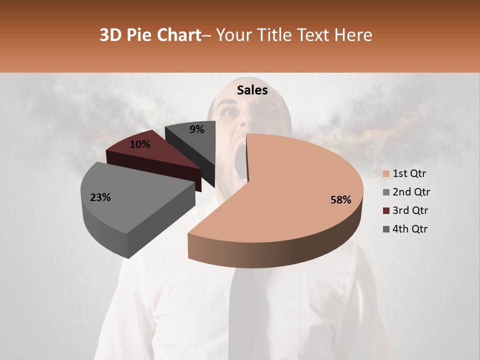A Man Is Screaming With A Cloud Of Smoke Coming Out Of His Mouth PowerPoint Template