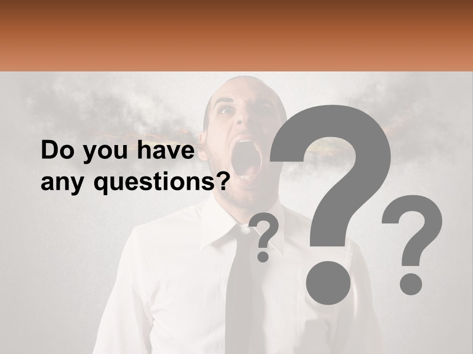 A Man Is Screaming With A Cloud Of Smoke Coming Out Of His Mouth PowerPoint Template