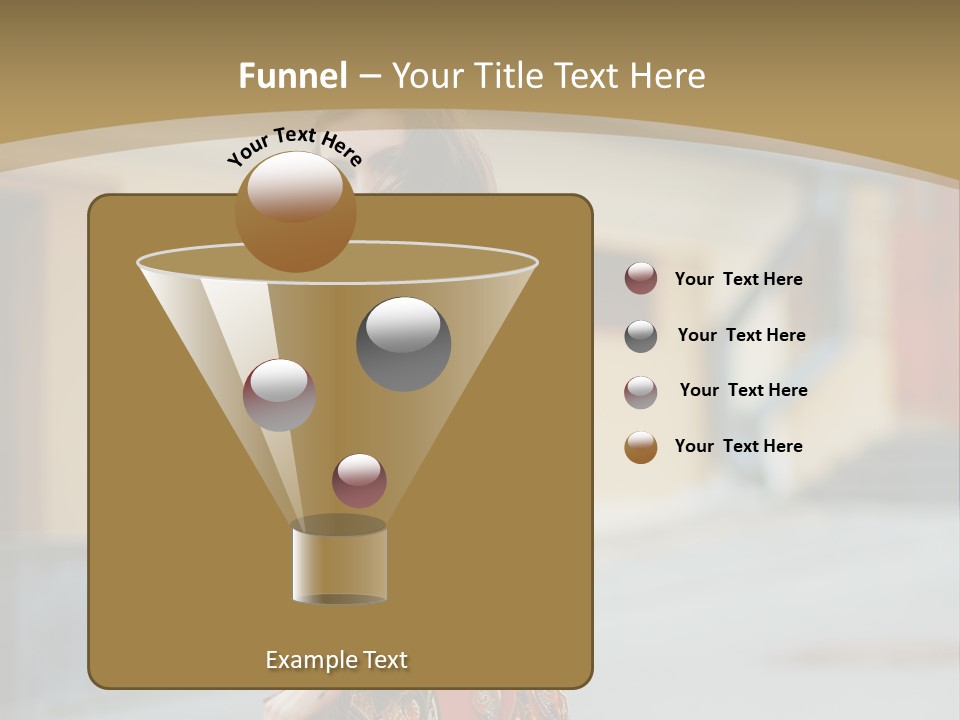 A Woman In An Orange Dress Is Walking Down The Street PowerPoint Template