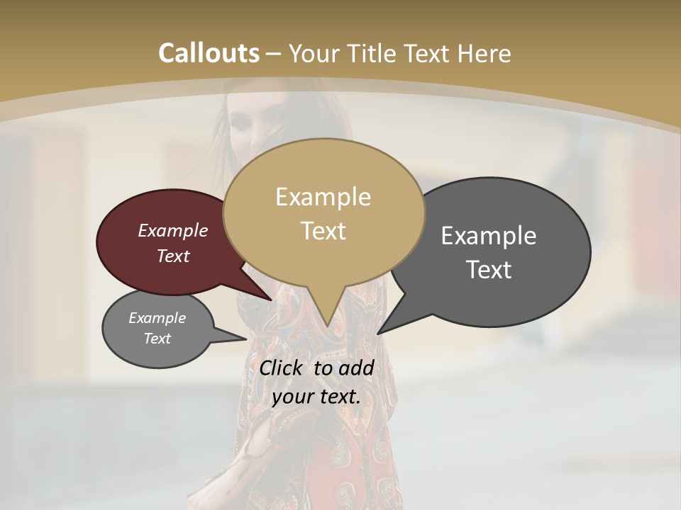 A Woman In An Orange Dress Is Walking Down The Street PowerPoint Template