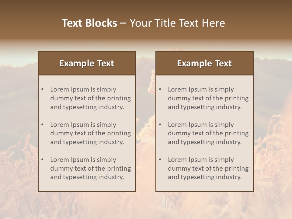 A Woman In A Field Of Wheat With A Flower In Her Hair PowerPoint Template