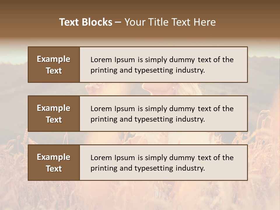 A Woman In A Field Of Wheat With A Flower In Her Hair PowerPoint Template