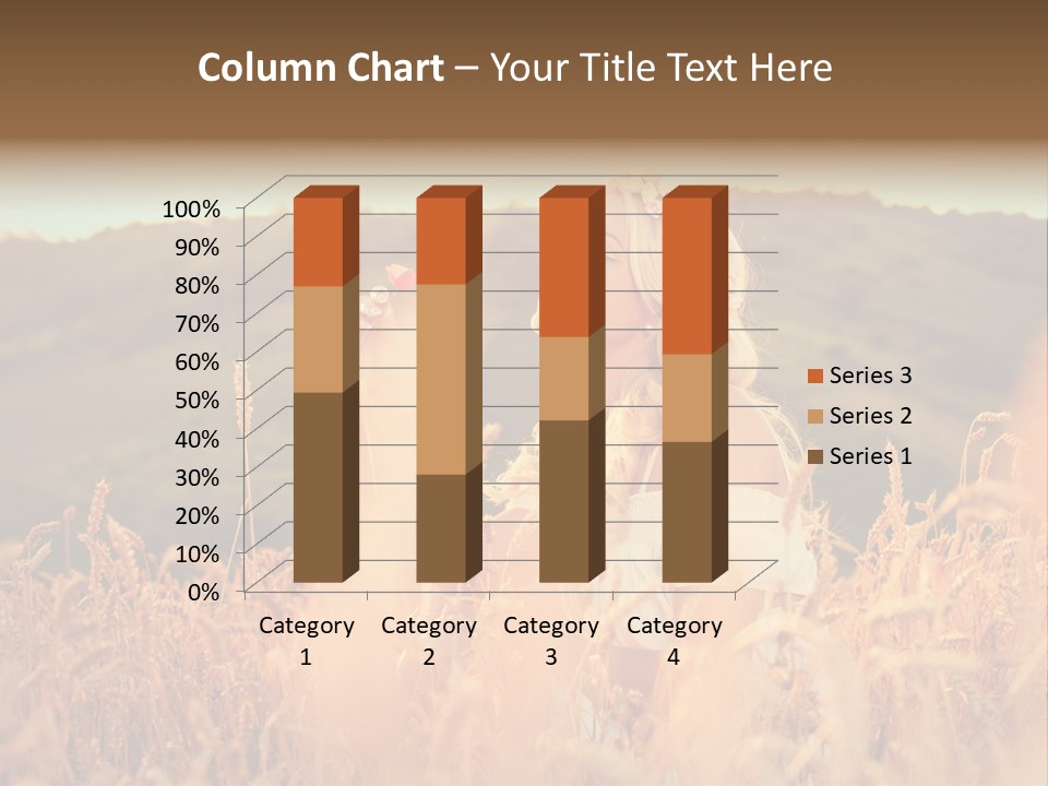 A Woman In A Field Of Wheat With A Flower In Her Hair PowerPoint Template