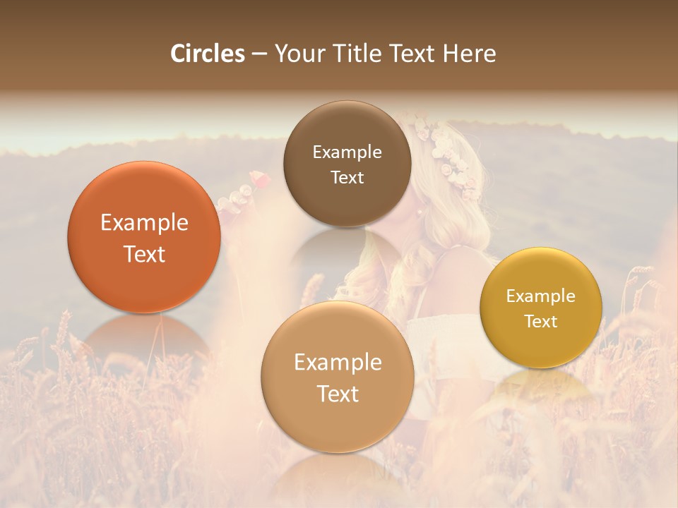 A Woman In A Field Of Wheat With A Flower In Her Hair PowerPoint Template