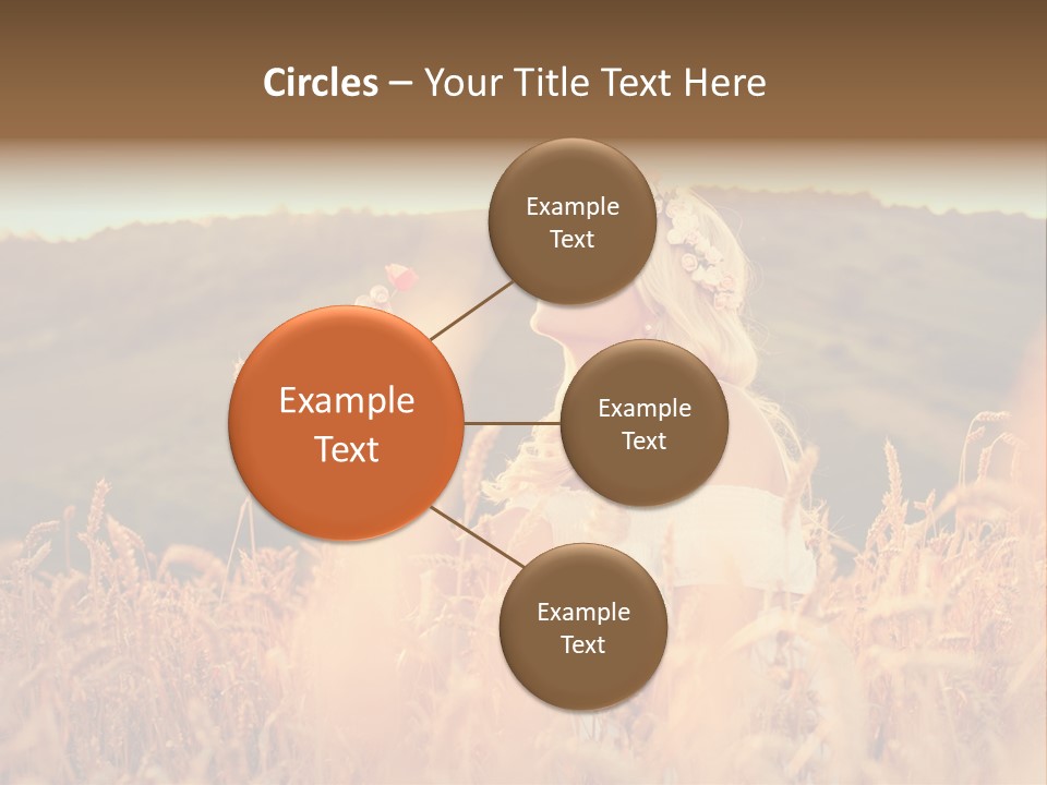 A Woman In A Field Of Wheat With A Flower In Her Hair PowerPoint Template