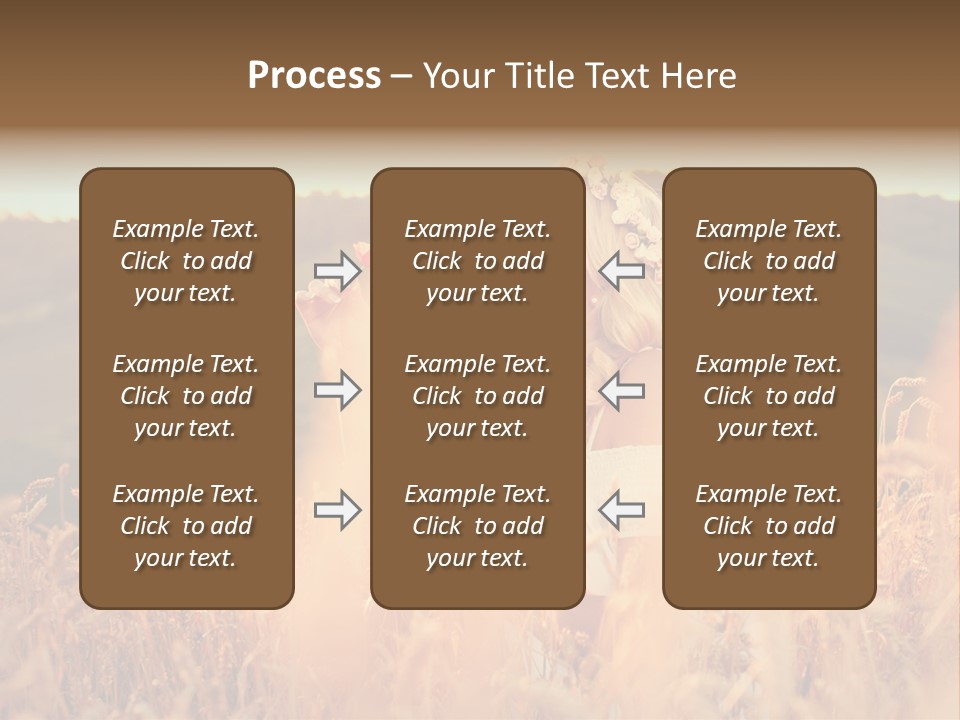 A Woman In A Field Of Wheat With A Flower In Her Hair PowerPoint Template