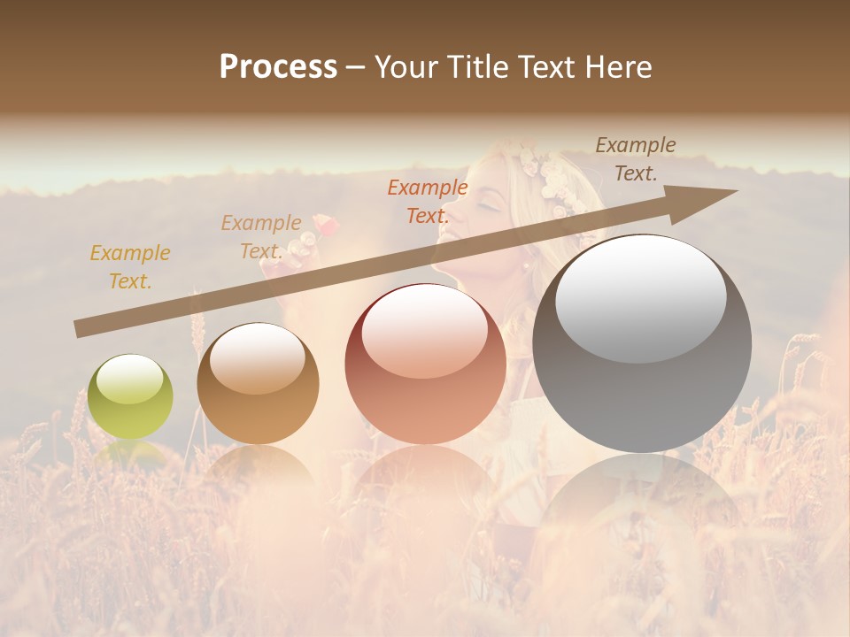 A Woman In A Field Of Wheat With A Flower In Her Hair PowerPoint Template