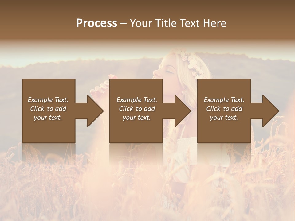 A Woman In A Field Of Wheat With A Flower In Her Hair PowerPoint Template