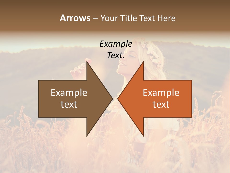 A Woman In A Field Of Wheat With A Flower In Her Hair PowerPoint Template