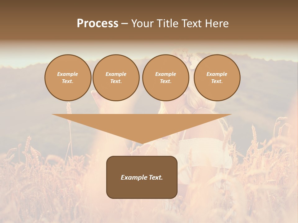 A Woman In A Field Of Wheat With A Flower In Her Hair PowerPoint Template