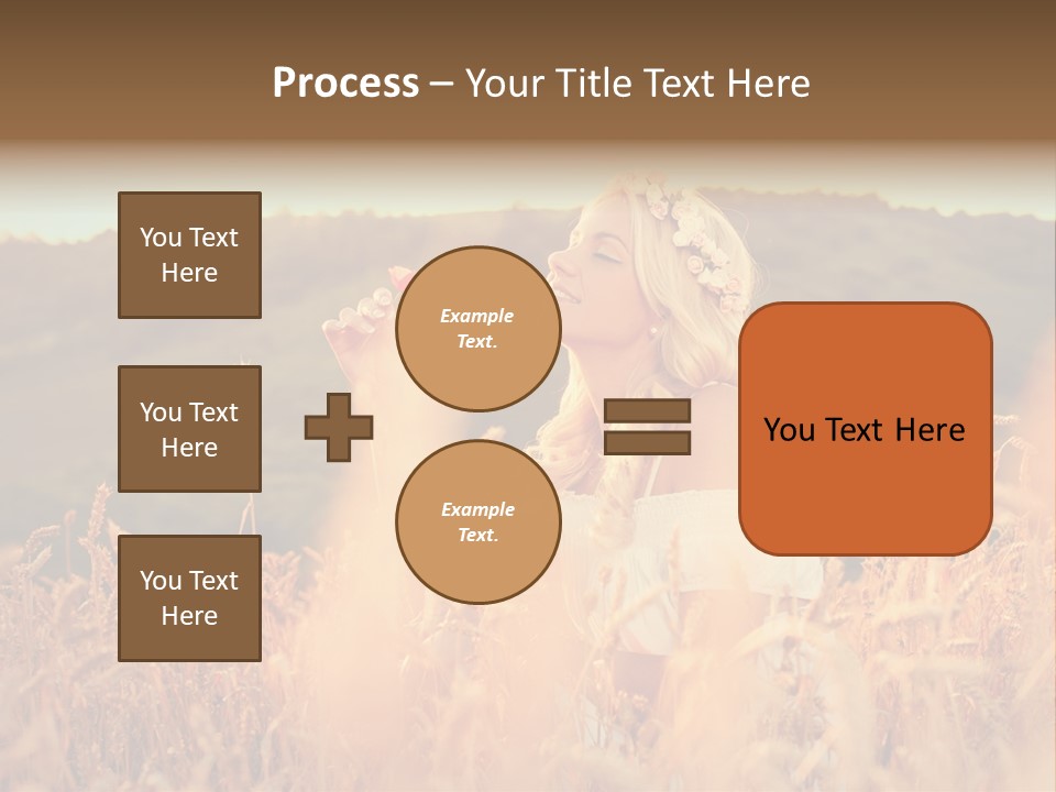 A Woman In A Field Of Wheat With A Flower In Her Hair PowerPoint Template