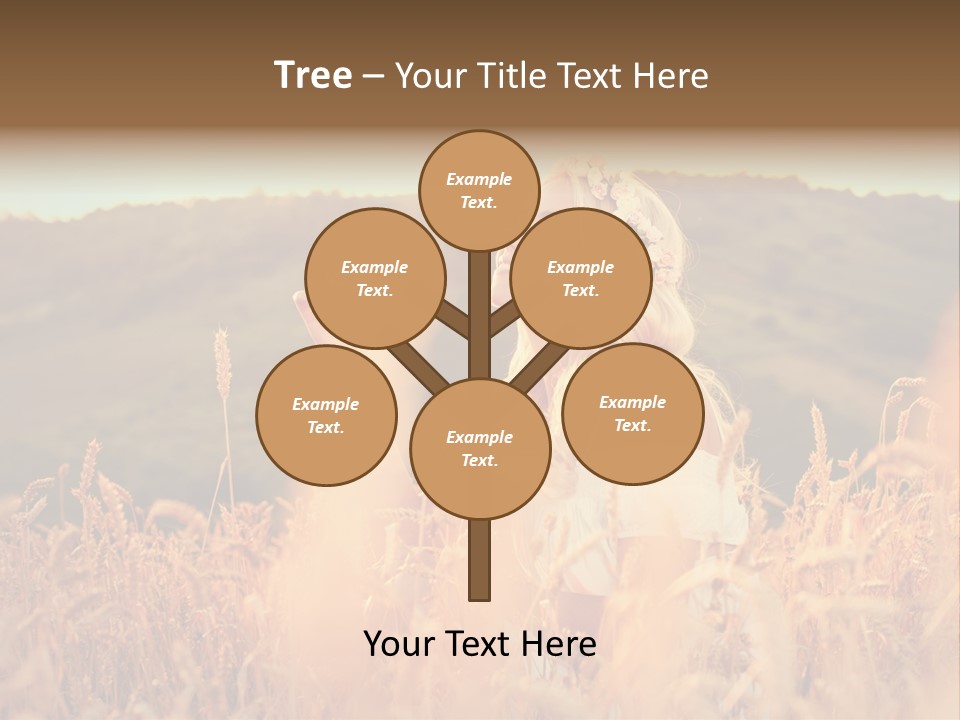 A Woman In A Field Of Wheat With A Flower In Her Hair PowerPoint Template