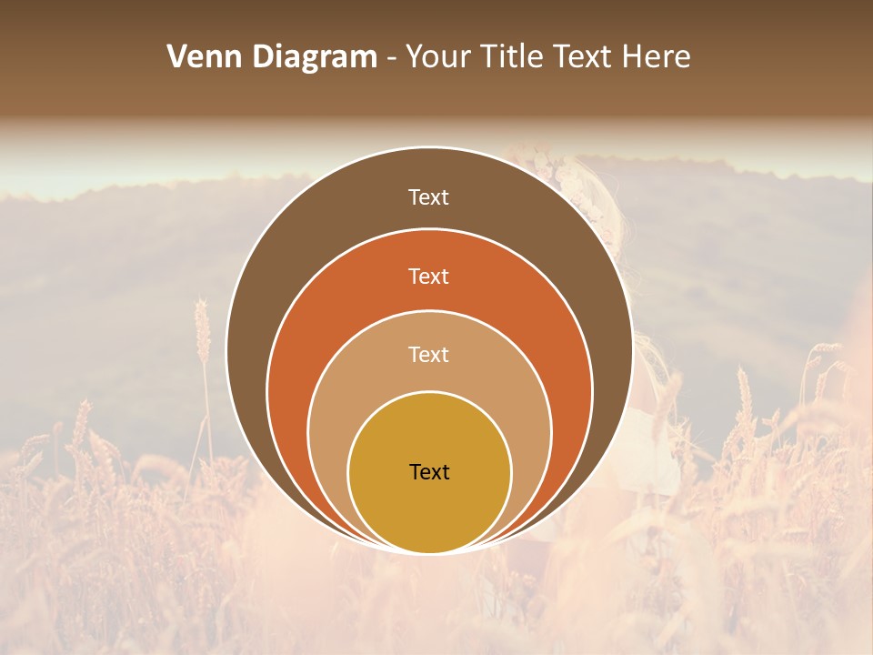 A Woman In A Field Of Wheat With A Flower In Her Hair PowerPoint Template