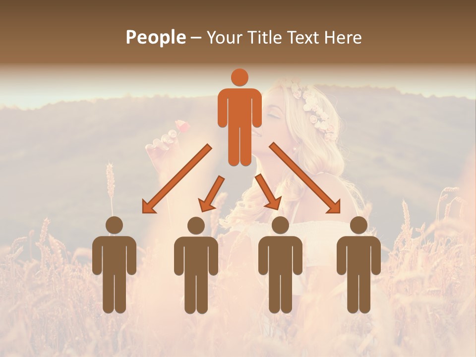 A Woman In A Field Of Wheat With A Flower In Her Hair PowerPoint Template