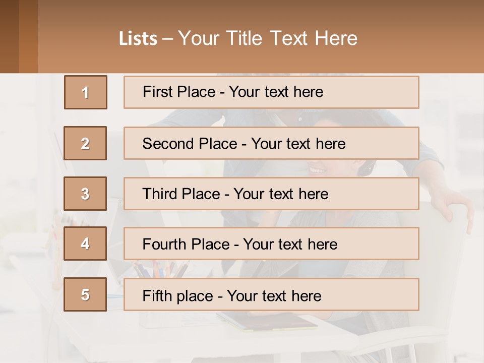 A Man And A Woman Sitting At A Desk Looking At A Computer Screen PowerPoint Template