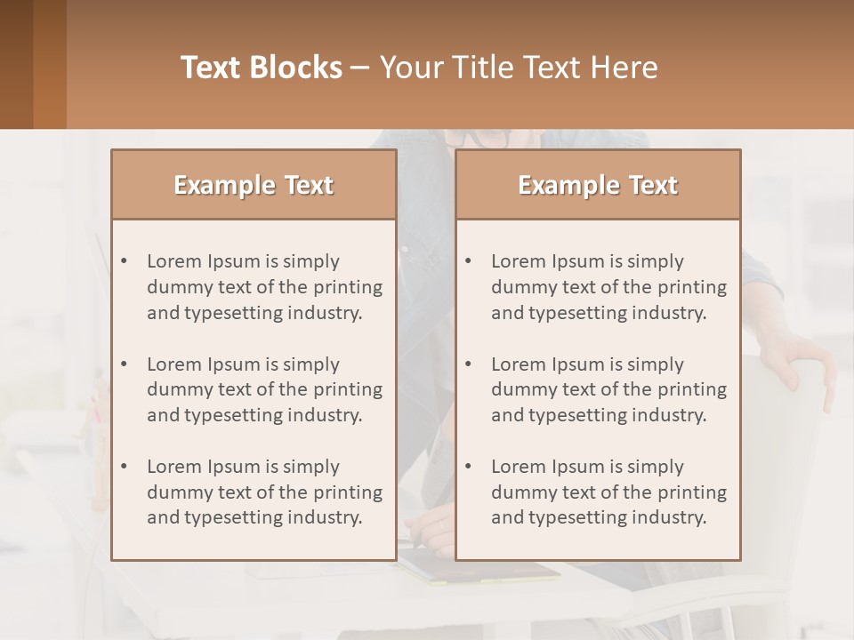 A Man And A Woman Sitting At A Desk Looking At A Computer Screen PowerPoint Template