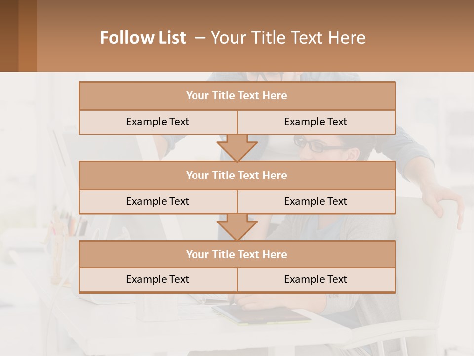 A Man And A Woman Sitting At A Desk Looking At A Computer Screen PowerPoint Template