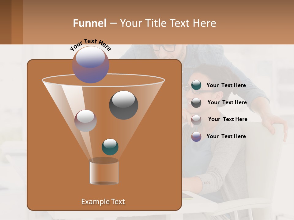 A Man And A Woman Sitting At A Desk Looking At A Computer Screen PowerPoint Template