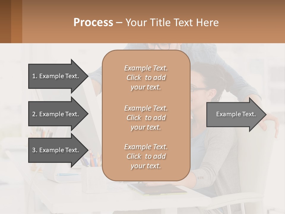 A Man And A Woman Sitting At A Desk Looking At A Computer Screen PowerPoint Template