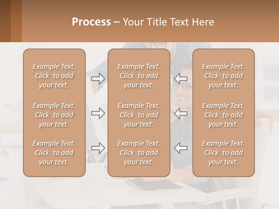 A Man And A Woman Sitting At A Desk Looking At A Computer Screen PowerPoint Template