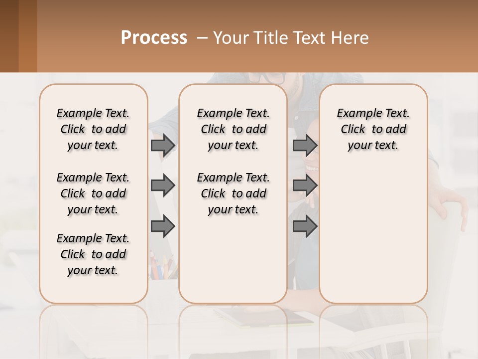 A Man And A Woman Sitting At A Desk Looking At A Computer Screen PowerPoint Template