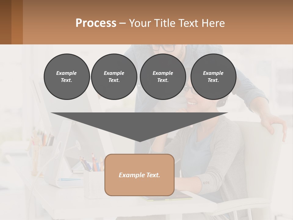 A Man And A Woman Sitting At A Desk Looking At A Computer Screen PowerPoint Template