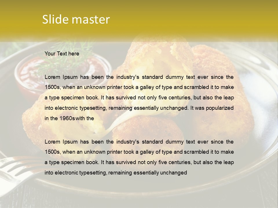 A Plate Of Food With A Fork And Knife PowerPoint Template