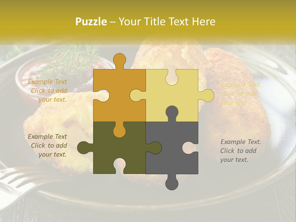 A Plate Of Food With A Fork And Knife PowerPoint Template