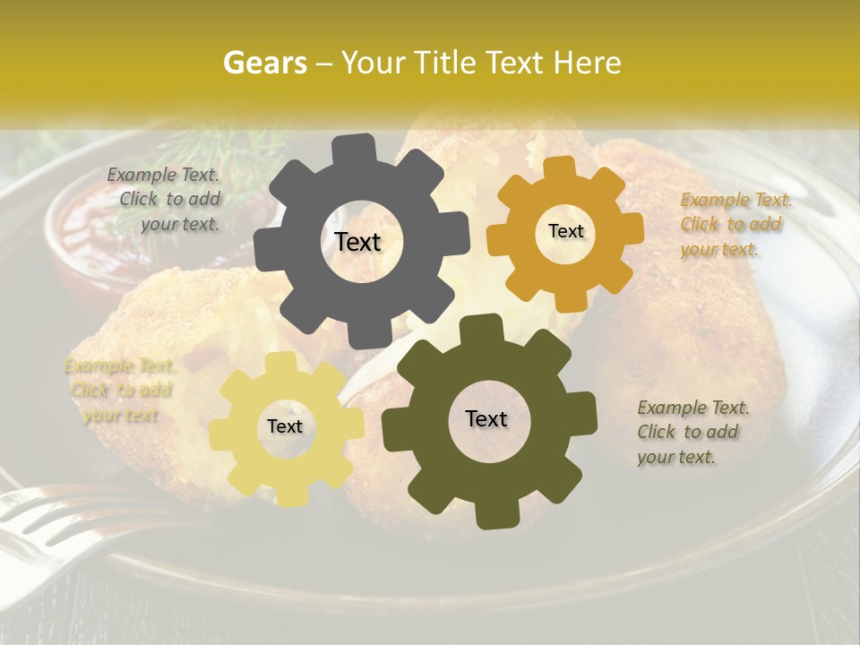 A Plate Of Food With A Fork And Knife PowerPoint Template