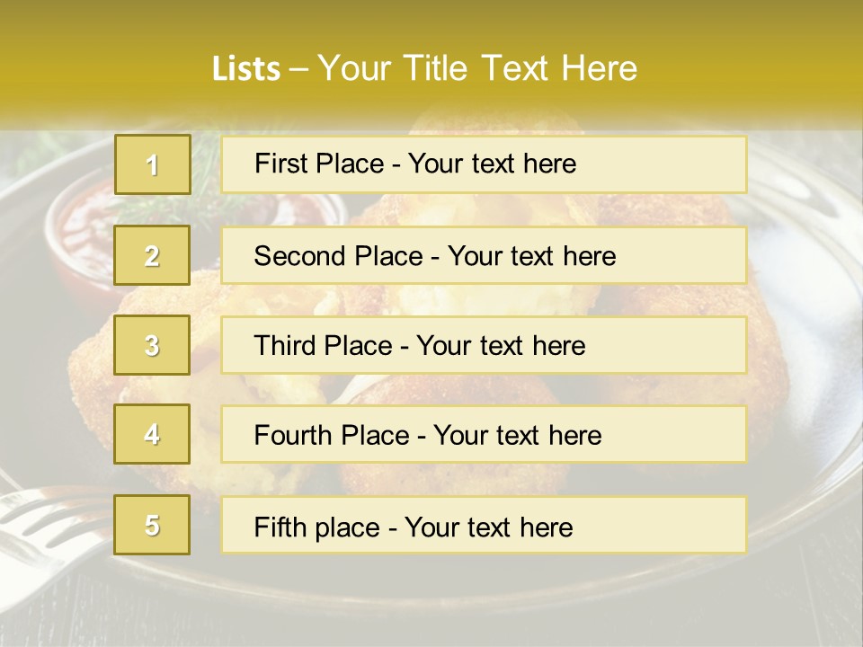 A Plate Of Food With A Fork And Knife PowerPoint Template