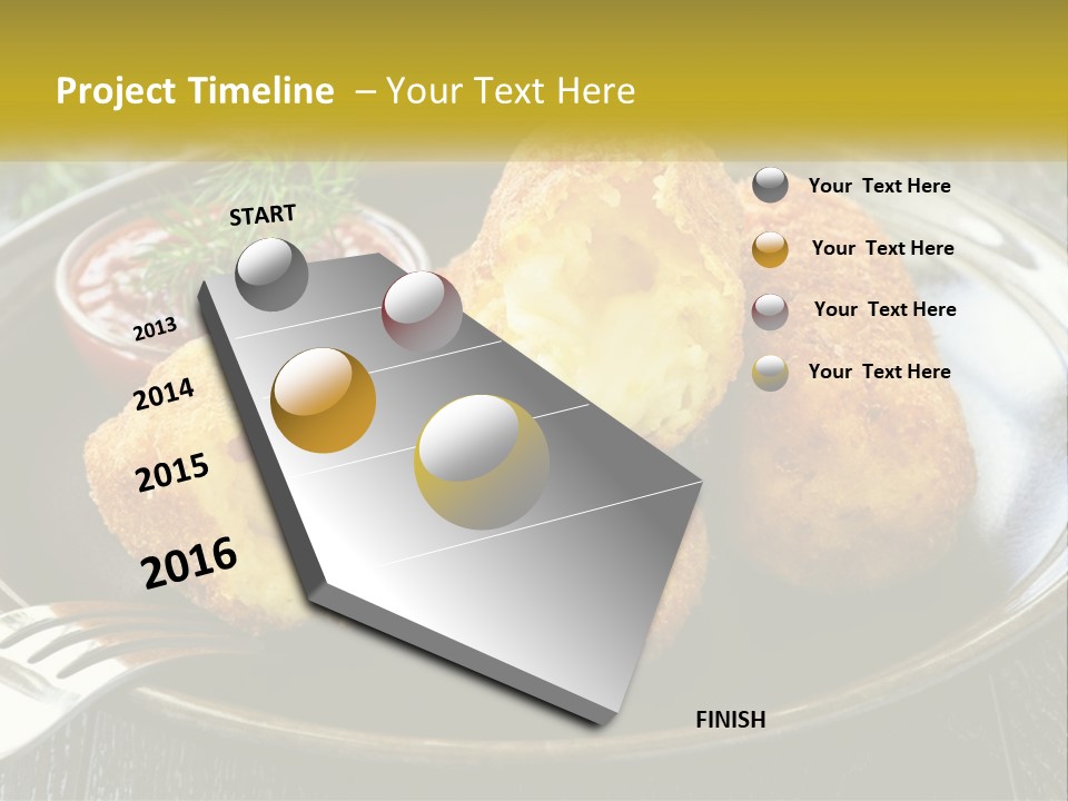 A Plate Of Food With A Fork And Knife PowerPoint Template