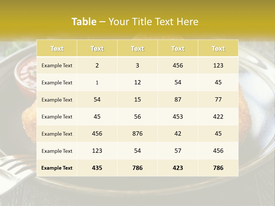 A Plate Of Food With A Fork And Knife PowerPoint Template
