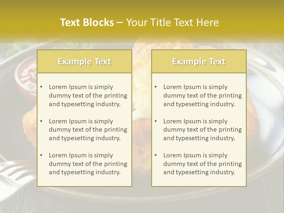 A Plate Of Food With A Fork And Knife PowerPoint Template