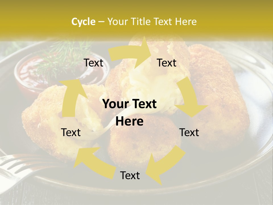 A Plate Of Food With A Fork And Knife PowerPoint Template