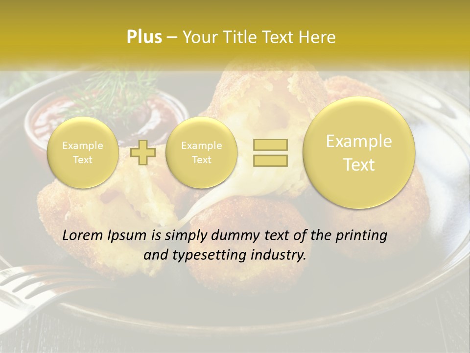 A Plate Of Food With A Fork And Knife PowerPoint Template