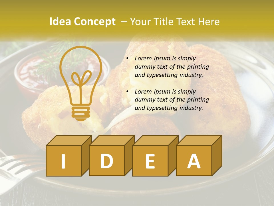 A Plate Of Food With A Fork And Knife PowerPoint Template