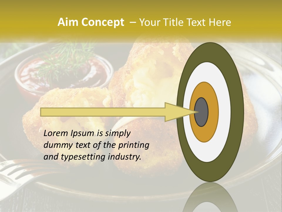 A Plate Of Food With A Fork And Knife PowerPoint Template