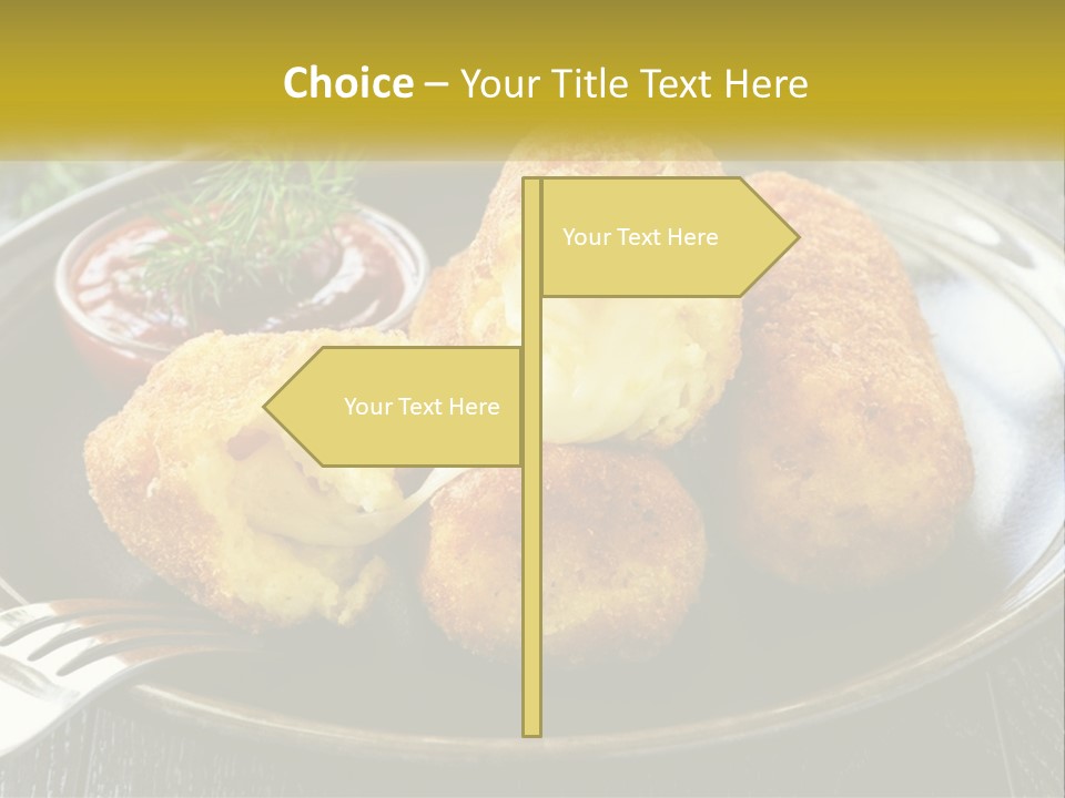 A Plate Of Food With A Fork And Knife PowerPoint Template